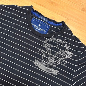 American Eagle Outfitters Striped Graphic T-Shirt
